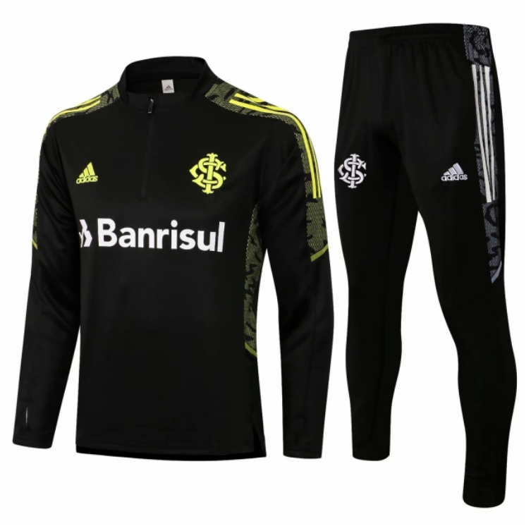 2021/22 Sport Club Internacional Black Training Kits Sweatshirt with Pants